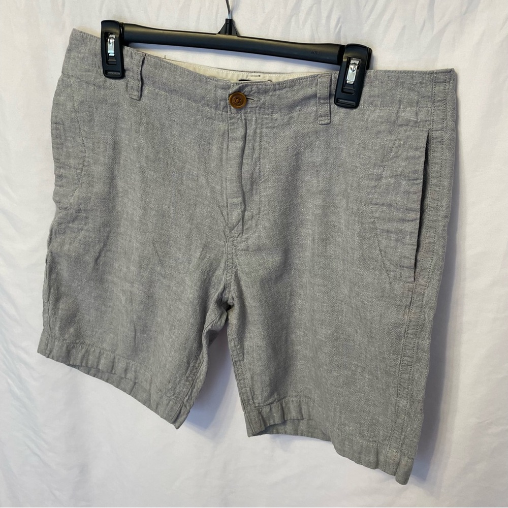 J.Crew Mens Linen Cotton Blend Gray Shorts Size 34 Inseam 8in Summer Lightweight - Picture 2 of 16